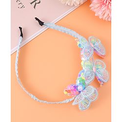 Babyhug Butterfly & Sequin Applique Hair Band - Blue
