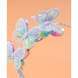 Babyhug Butterfly & Sequin Applique Hair Band - Blue