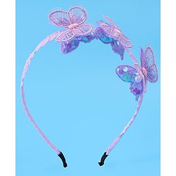 Babyhug Butterfly & Sequin Applique Hair Band - Blue