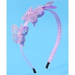 Babyhug Butterfly & Sequin Applique Hair Band - Blue