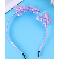 Babyhug Butterfly & Sequin Applique Hair Band - Blue
