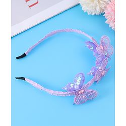 Babyhug Butterfly & Sequin Applique Hair Band - Blue