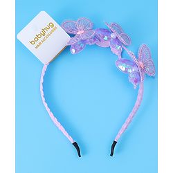 Babyhug Butterfly & Sequin Applique Hair Band - Blue