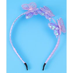 Babyhug Butterfly & Sequin Applique Hair Band - Blue