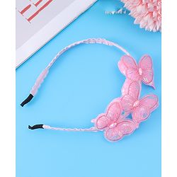 Babyhug Hair Band with Butterfly Applique Free Size - Pink