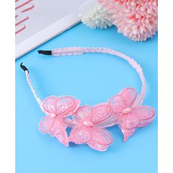 Babyhug Hair Band with Butterfly Applique Free Size - Pink