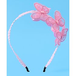 Babyhug Hair Band with Butterfly Applique Free Size - Pink