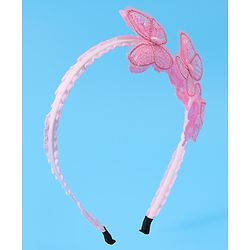 Babyhug Hair Band with Butterfly Applique Free Size - Pink