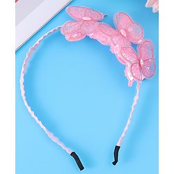 Babyhug Hair Band with Butterfly Applique Free Size - Pink