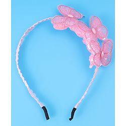 Babyhug Hair Band with Butterfly Applique Free Size - Pink