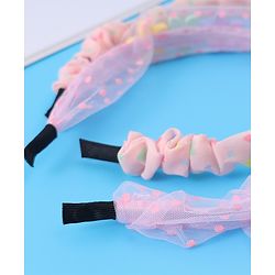 Babyhug Free Size Hair Bands with Floral Applique Pack of 2 - Light Pink
