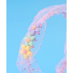 Babyhug Free Size Hair Bands with Floral Applique Pack of 2 - Light Pink