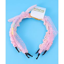 Babyhug Free Size Hair Bands with Floral Applique Pack of 2 - Light Pink