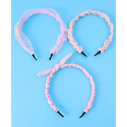 Babyhug Free Size Hair Bands with Floral Applique Pack of 2 - Light Pink