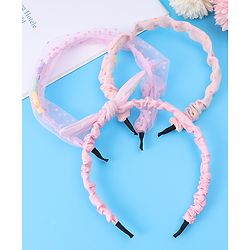 Babyhug Free Size Hair Bands with Floral Applique Pack of 2 - Light Pink