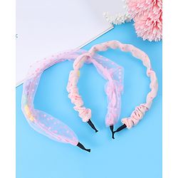 Babyhug Free Size Hair Bands with Floral Applique Pack of 2 - Light Pink