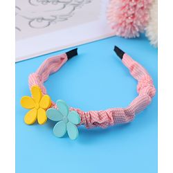 Babyhug Free Size Hair Bands with Floral Applique & Polka Dots Design Pack of 3 - Multicolor