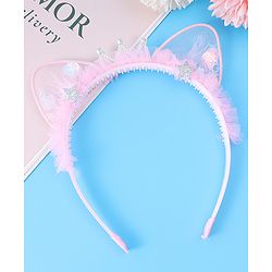 Babyhug Tiara Style Hair Band With Star Print - Pink