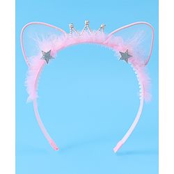 Babyhug Tiara Style Hair Band With Star Print - Pink