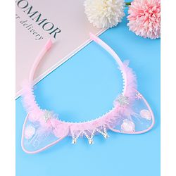Babyhug Tiara Style Hair Band With Star Print - Pink