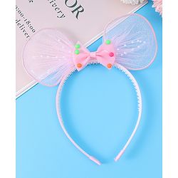 Babyhug Hair Band With Bow Applique - Pink