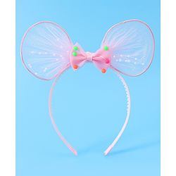 Babyhug Hair Band With Bow Applique - Pink