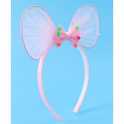 Babyhug Hair Band With Bow Applique - Pink
