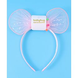 Babyhug Hair Band With Bow Applique - Pink