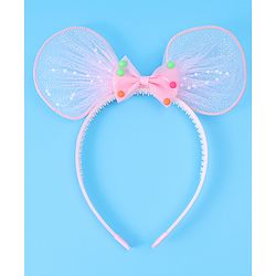 Babyhug Hair Band With Bow Applique - Pink