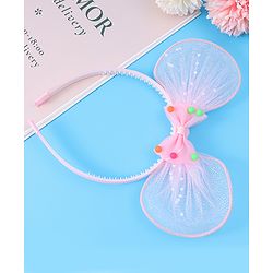 Babyhug Hair Band With Bow Applique - Pink