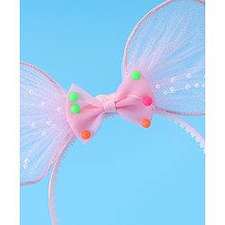 Babyhug Hair Band With Bow Applique - Pink