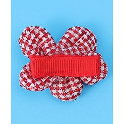 Babyhug Hair Pins And Clips with Floral & Strawberry Applique Free Size Pack of 5 - Red