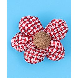 Babyhug Hair Pins And Clips with Floral & Strawberry Applique Free Size Pack of 5 - Red