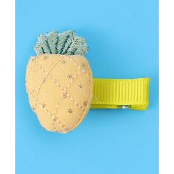 Babyhug Hair Pins And Clips with Floral & Bow Applique Free Size Pack of 5 - Yellow