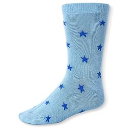 Cute Walk by Babyhug Cotton Lycra Knit Anti-bacterial Socks Strips Stars & Numeric Design Pack of 3 - Blue White & Light Blue