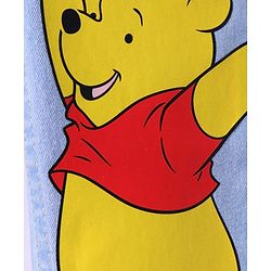 Babyhug Disney Knit Full Length Denim Jeans With Winnie The Pooh Graphics & Patch - Light Blue