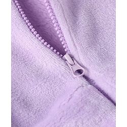 Babyhug Cotton Knit Full Sleeves Hooded Sweatjacket with Cat Print & Kangaroo Pockets - Lilac