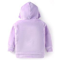 Babyhug Cotton Woven Full Sleeves Hooded Sweatjacket with Star Sequinned Detailing - Lavender
