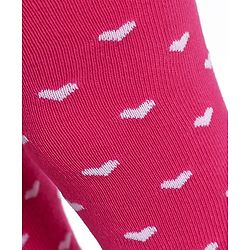 Cute Walk by Babyhug Cotton Blend Knit Antibacterial Heart Design Tights - Pink