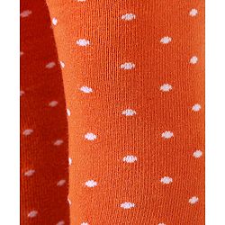Cute Walk by Babyhug Knit Antibacterial  Footed Tights with Polka Dots Design - Orange