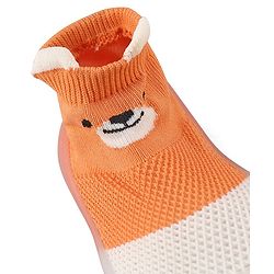 Cute Walk by Babyhug Slip On Socks Shoes Teddy Print -  Orange