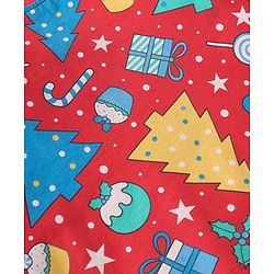 Babyhug Cotton Knit Full Sleeves Night Suit With Christmas Theme Print - Red