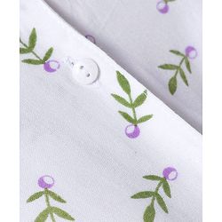 Babyhug 100% Cotton Woven Half Sleeves Collared Top with Leaves Print - White
