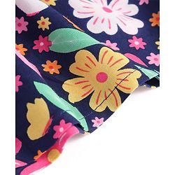 Babyhug Rayon Woven Full Flared Sleeves Top With Floral Print - Blue & Pink