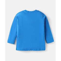 Babyhug Cotton Knit Full Sleeves Night Suit With Text Print - Blue