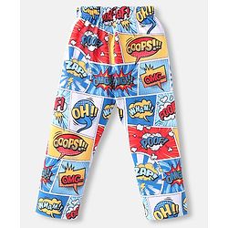 Babyhug Cotton Knit Full Sleeves Night Suit With Text Print - Blue