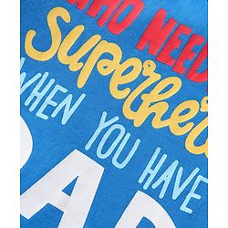 Babyhug Cotton Knit Full Sleeves Night Suit With Text Print - Blue