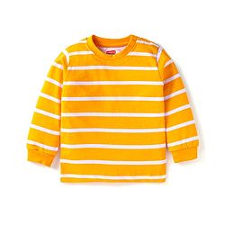 Babyhug Cotton Knit Full Sleeves T-Shirts with Stripes &  Animals  Graphics Pack of 3 - Blue Red & Orange