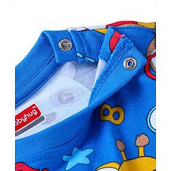 Babyhug Cotton Knit Full Sleeves T-Shirts with Stripes &  Animals  Graphics Pack of 3 - Blue Red & Orange