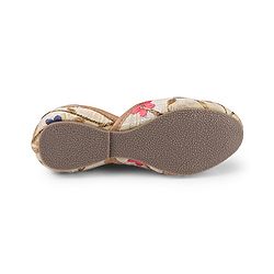 Cute Walk by Babyhug Mojaris with Floral Embroidery - Beige